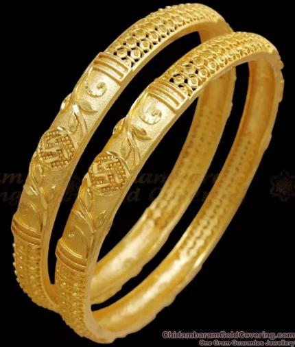 Plain Gold Two Set Forming Bangle