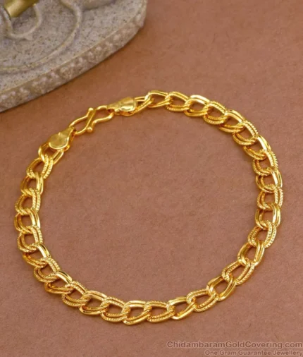 Plain One Gram Gold Mens Chain Bracelet