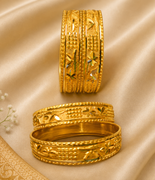 Bangle Pair – gold plated jewellery by Tanishka Jewels