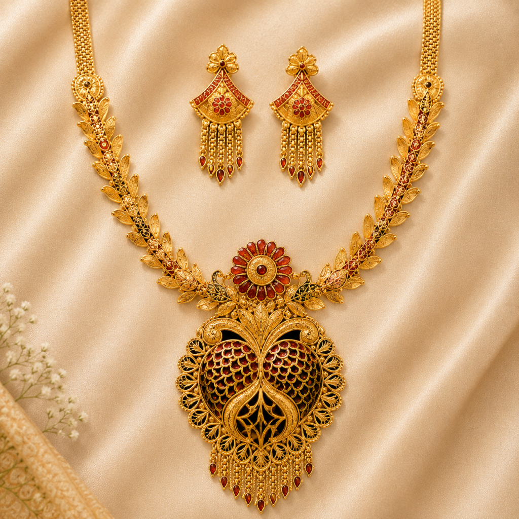 Bridal Necklace Dangler Earring Combo – gold plated jewellery by Tanishka Jewels