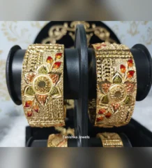 Gold plated Forming Bangle Collections Bridal Wear – gold plated jewellery by Tanishka Jewels