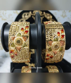 Gold plated Forming Bangle Collections Bridal Wear – gold plated jewellery by Tanishka Jewels