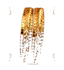 Threaded Type Four Bubble Slim Bangle – gold plated jewellery by Tanishka Jewels