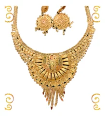 Grand Bridal Necklace Dangler Earring Combo – gold plated jewellery by Tanishka Jewels