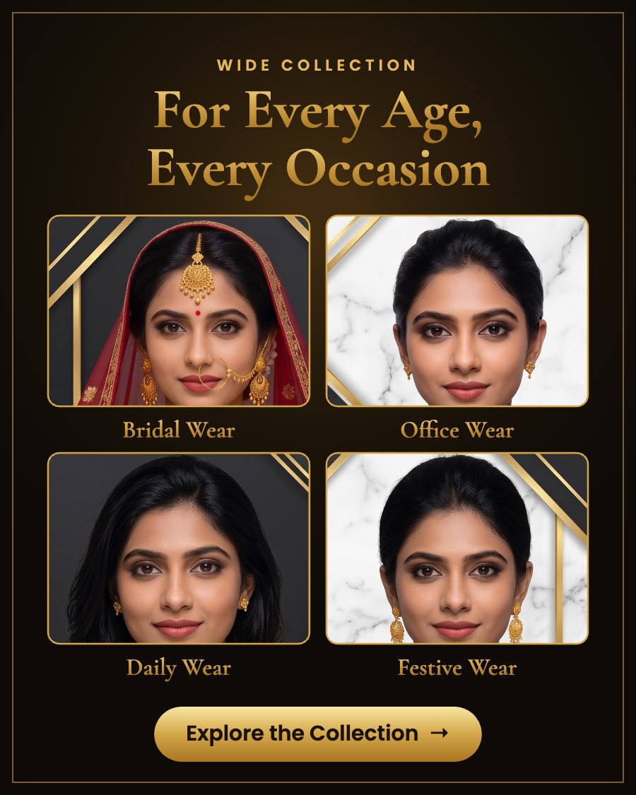 Gold plated jewellery for bridal, office, daily and festive wear